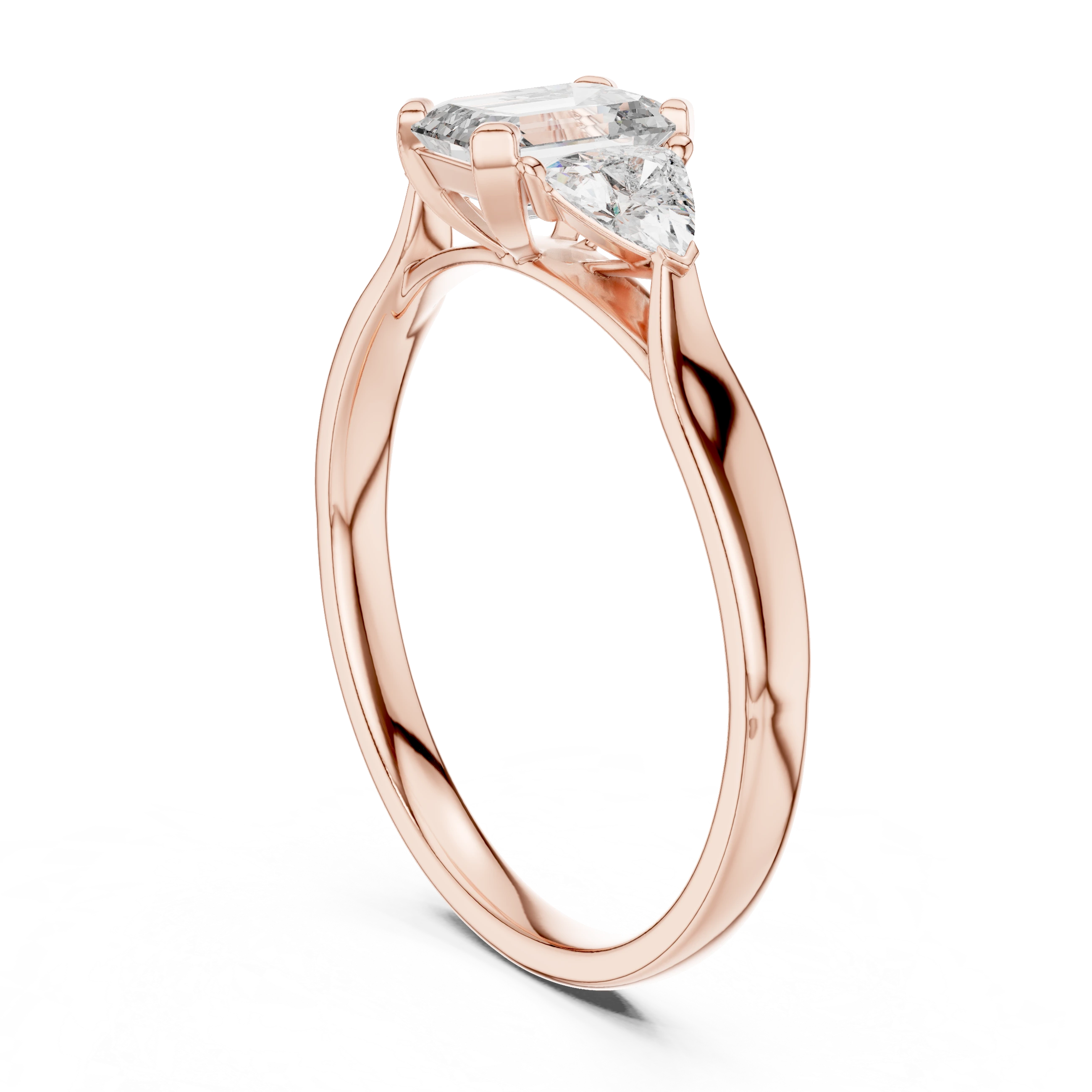 Elysian Trio Emerald Diamond Ring
