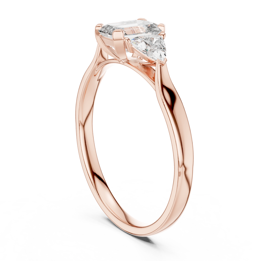 Elysian Trio Emerald Diamond Ring