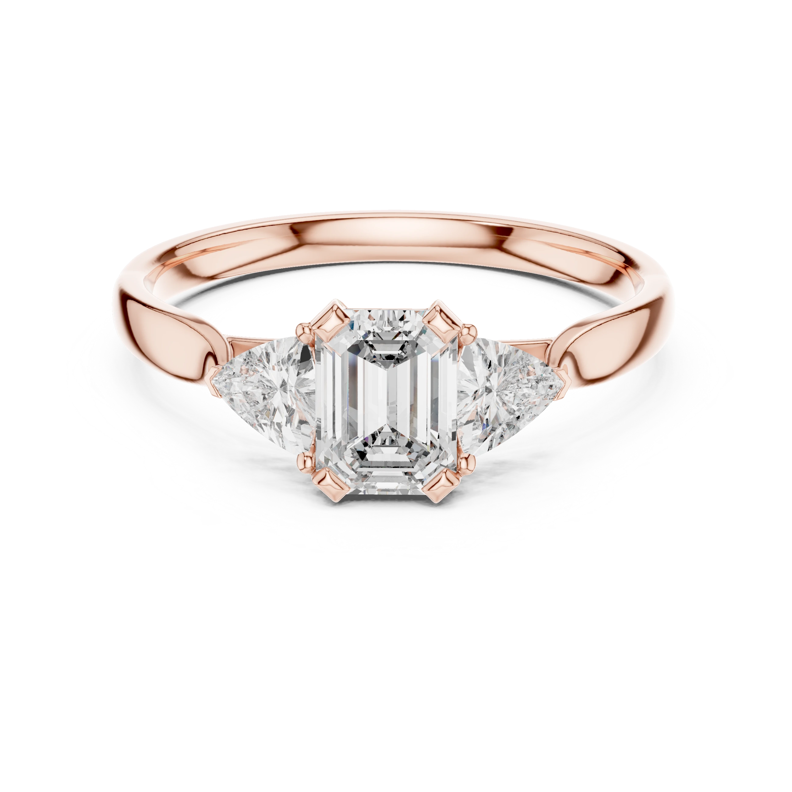 Elysian Trio Emerald Diamond Ring