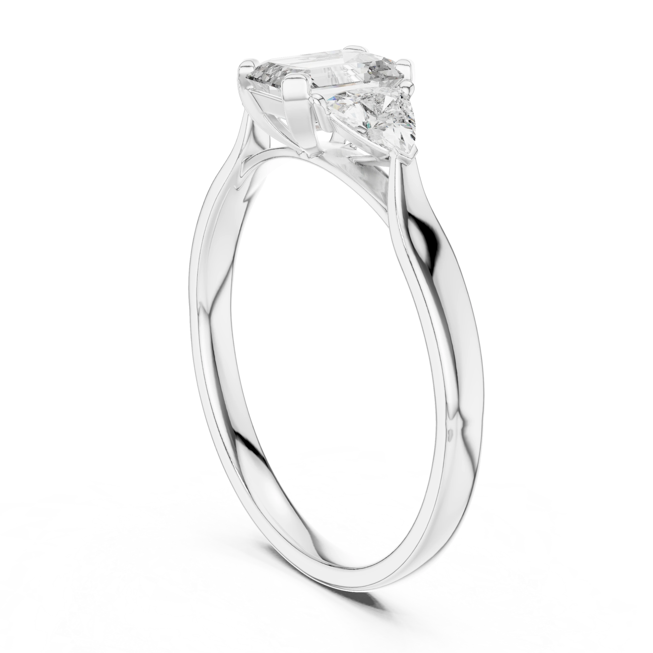 Elysian Trio Emerald Diamond Ring