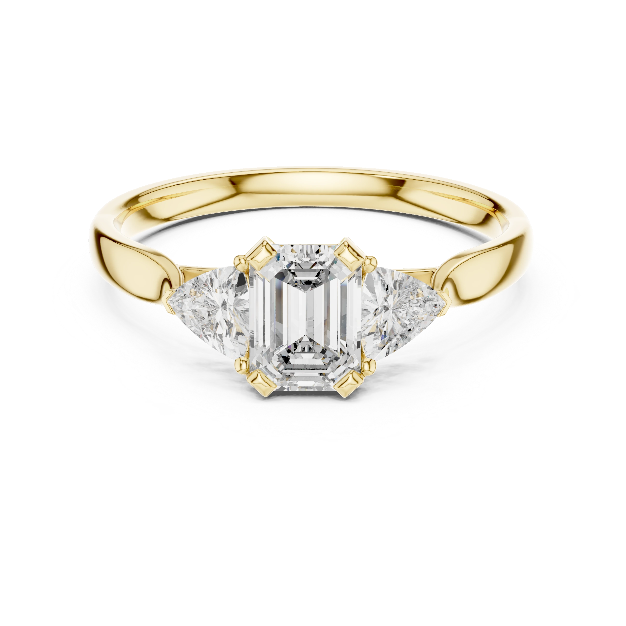 Elysian Trio Emerald Diamond Ring