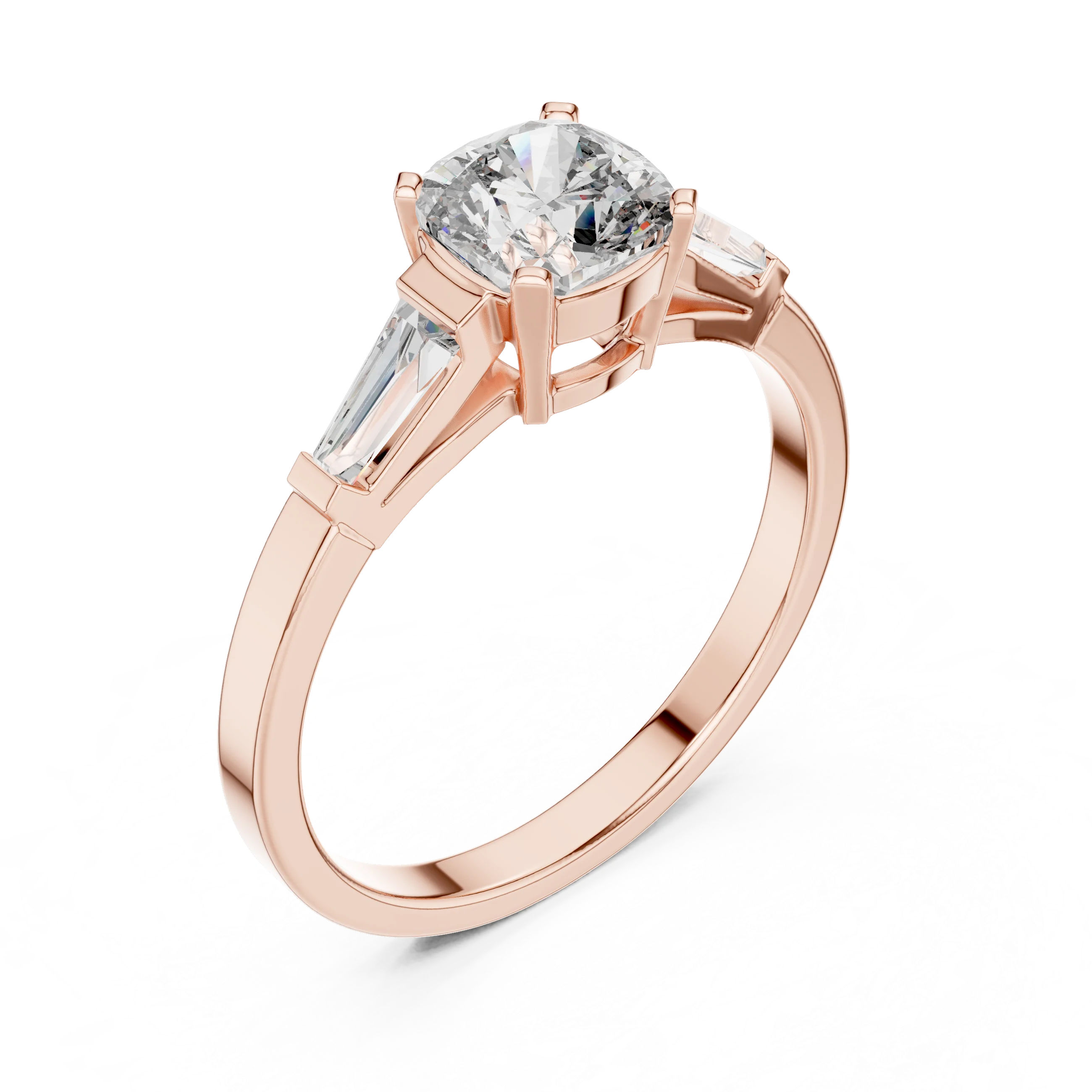 Three Stone Cushion Diamond Ring