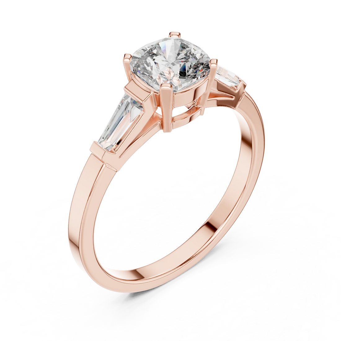 Three Stone Cushion Diamond Ring