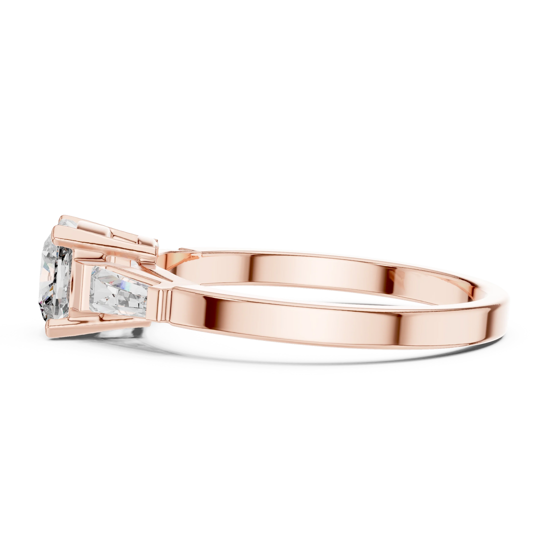 Three Stone Cushion Diamond Ring