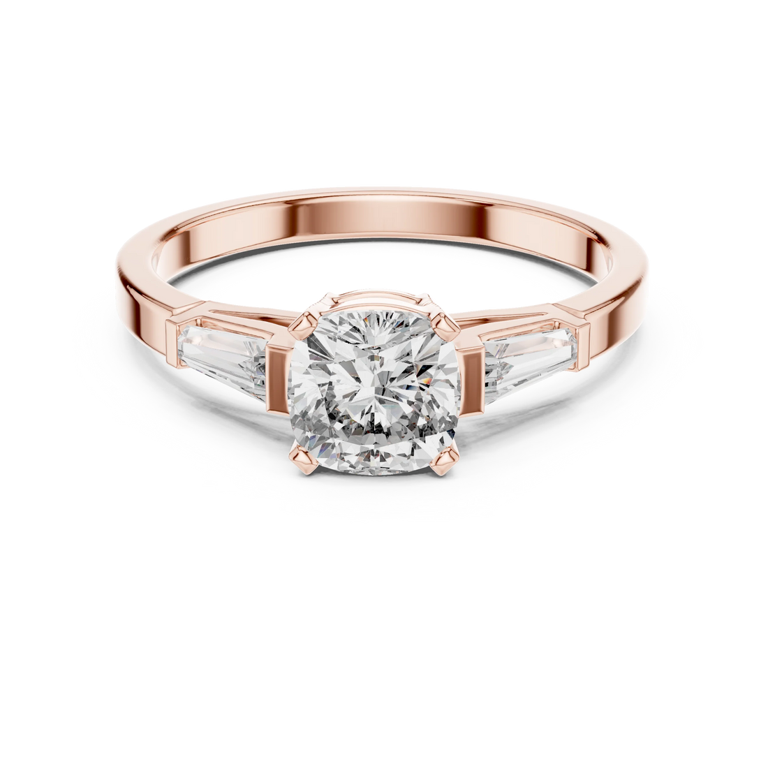 Three Stone Cushion Diamond Ring