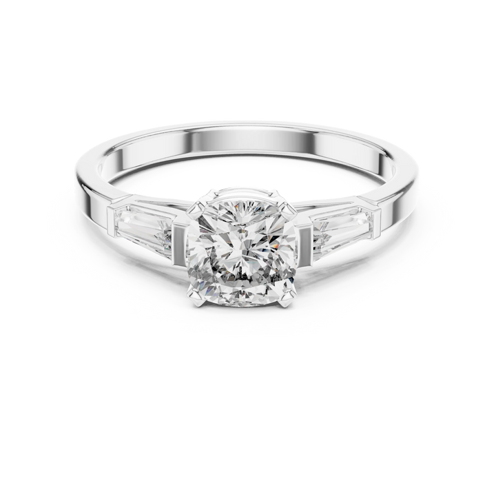 Three Stone Cushion Diamond Ring