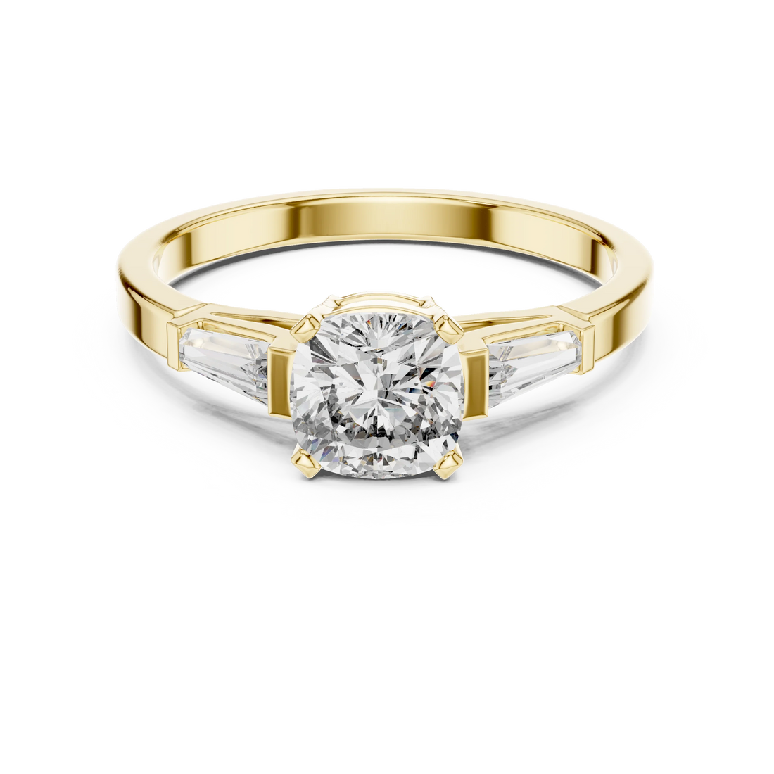 Three Stone Cushion Diamond Ring