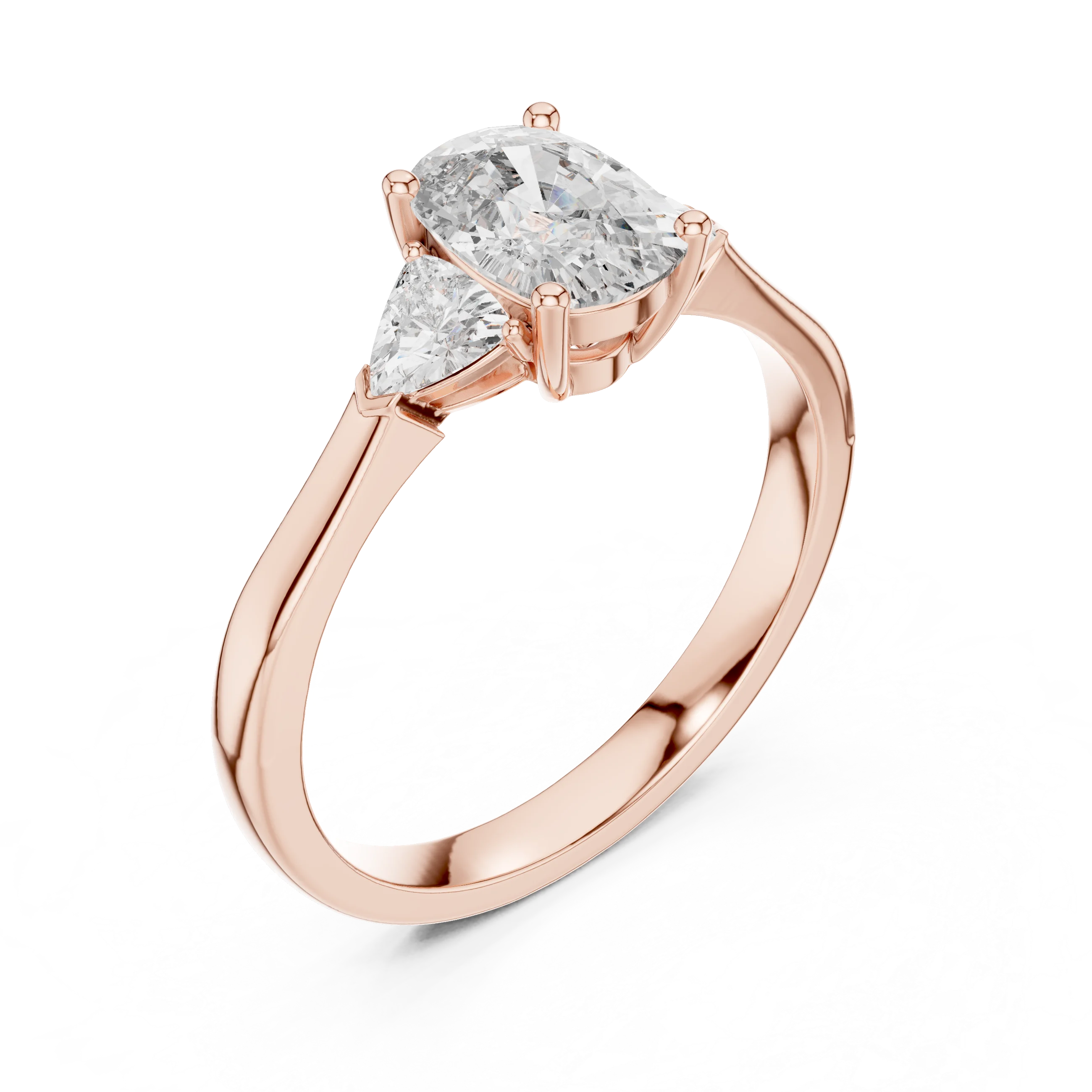 Trillion Cushion Diamond Engagement Ring