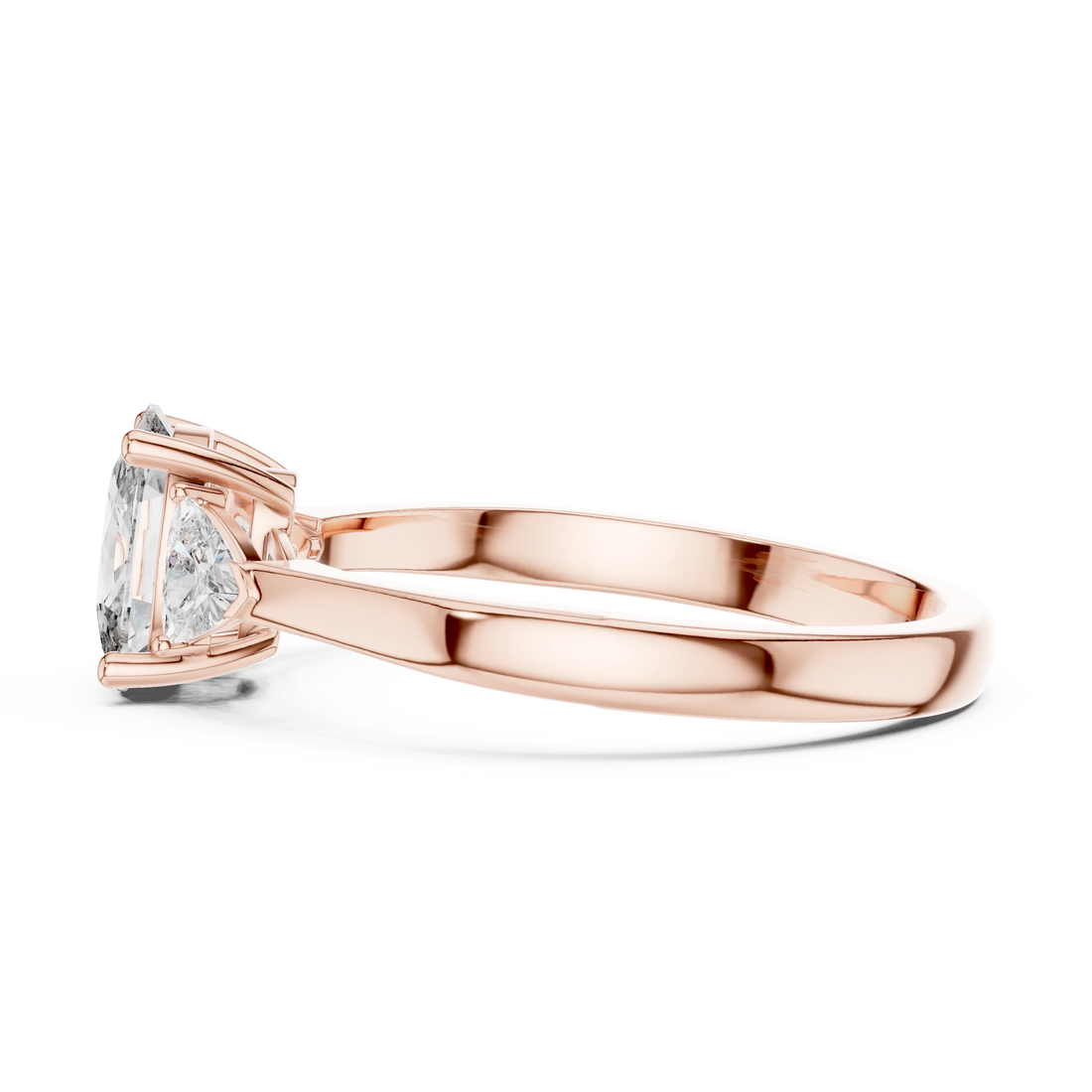 Trillion Cushion Diamond Engagement Ring