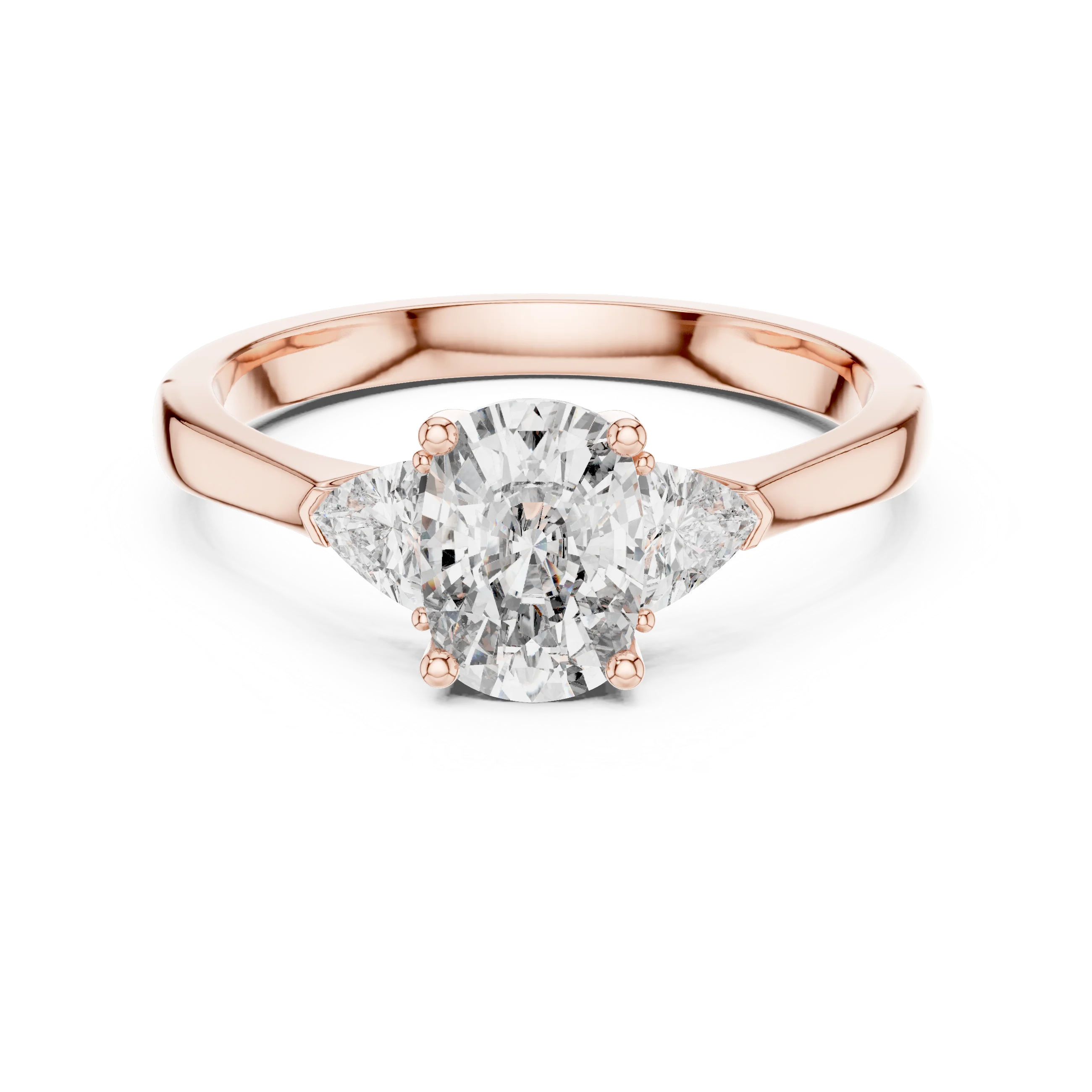Trillion Cushion Diamond Engagement Ring