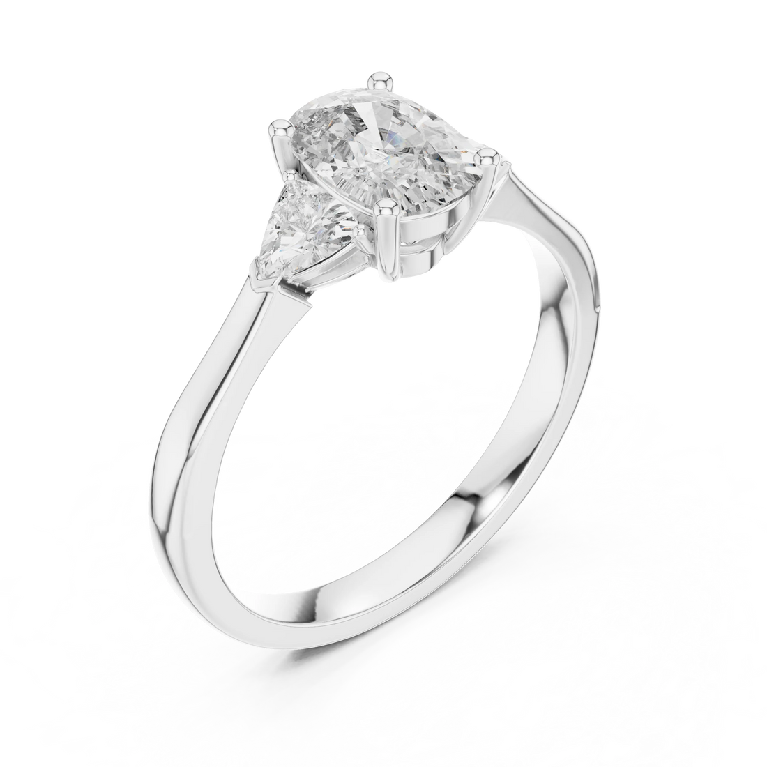 Trillion Cushion Diamond Engagement Ring
