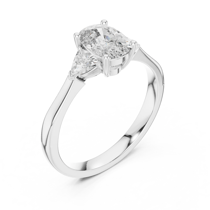 Trillion Cushion Diamond Engagement Ring