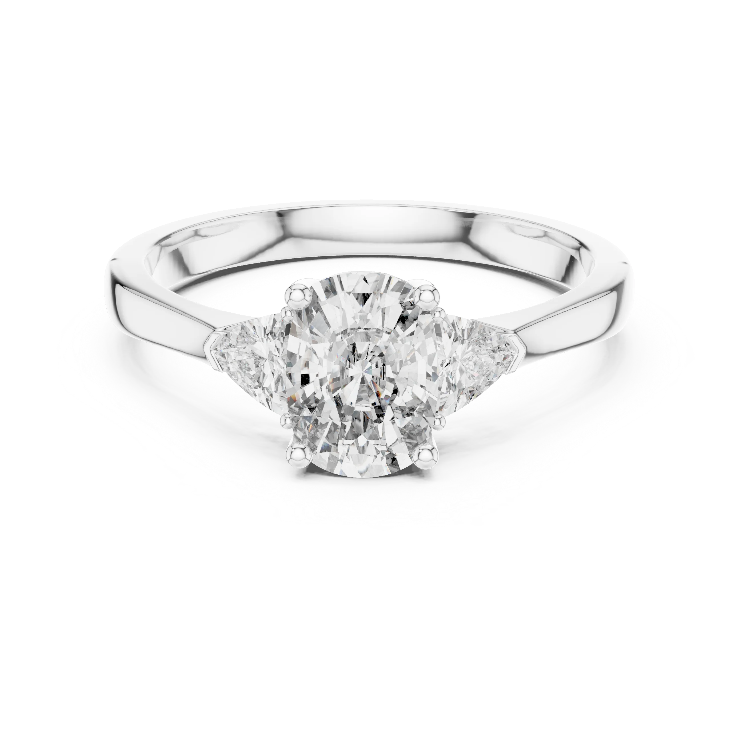 Trillion Cushion Diamond Engagement Ring