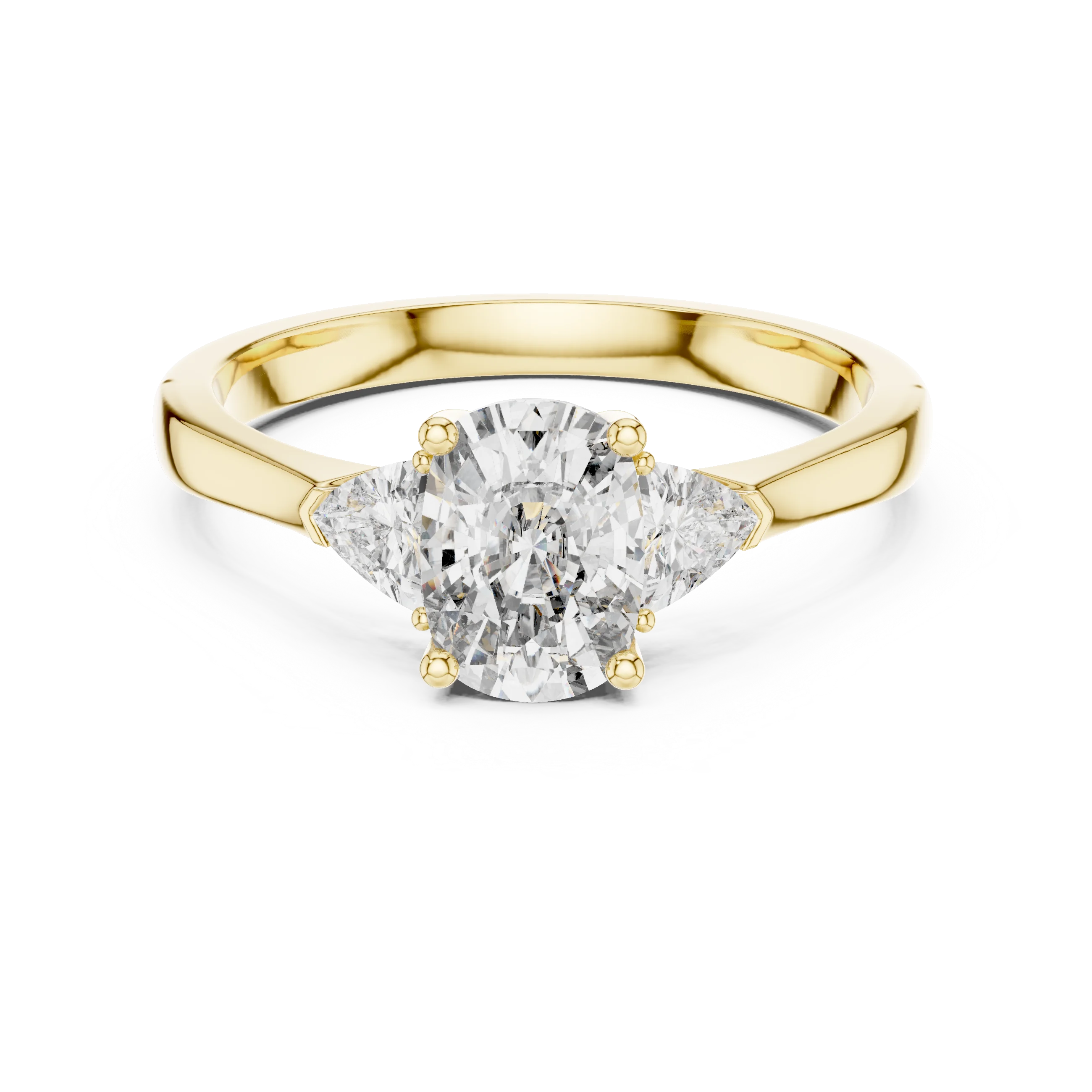 Trillion Cushion Diamond Engagement Ring