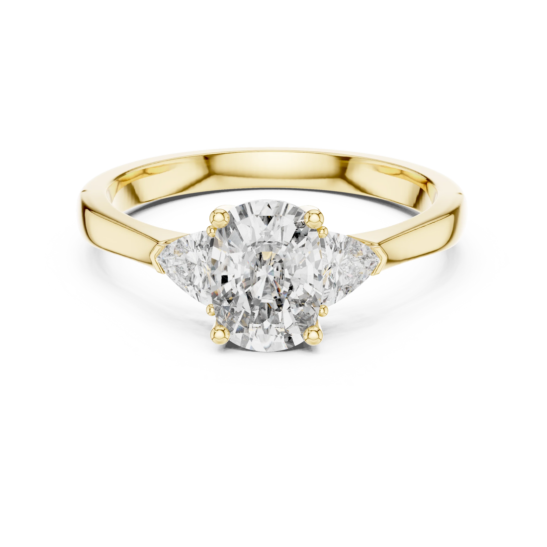 Trillion Cushion Diamond Engagement Ring