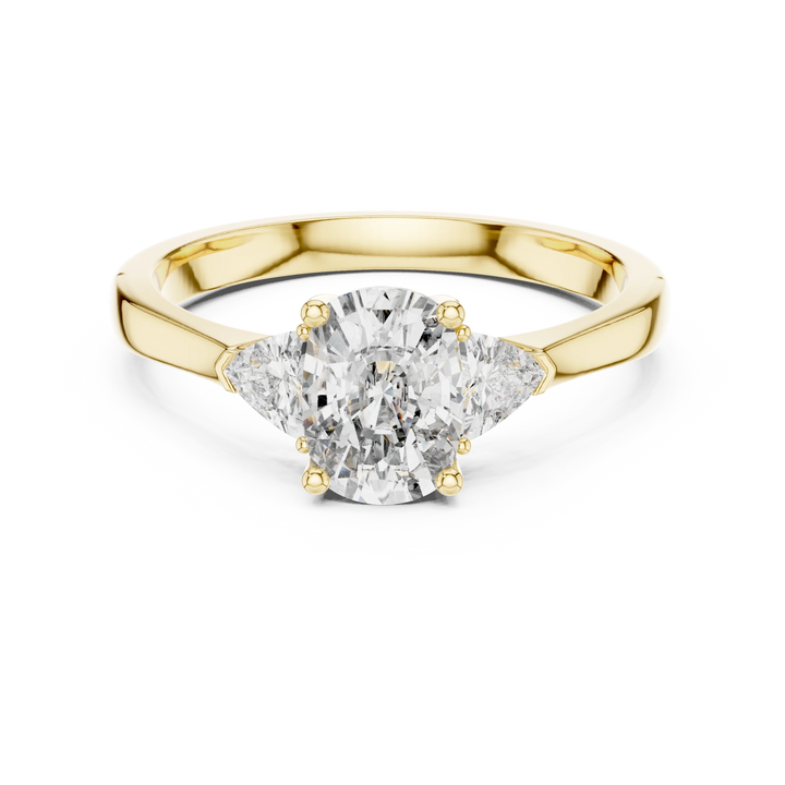 Trillion Cushion Diamond Engagement Ring