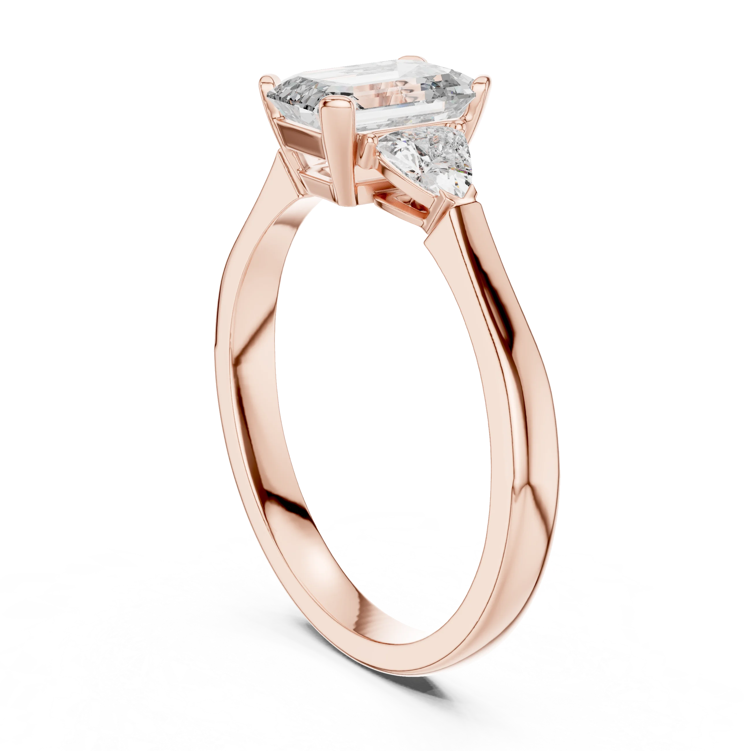 Trillion Emerald Diamond Engagement Ring