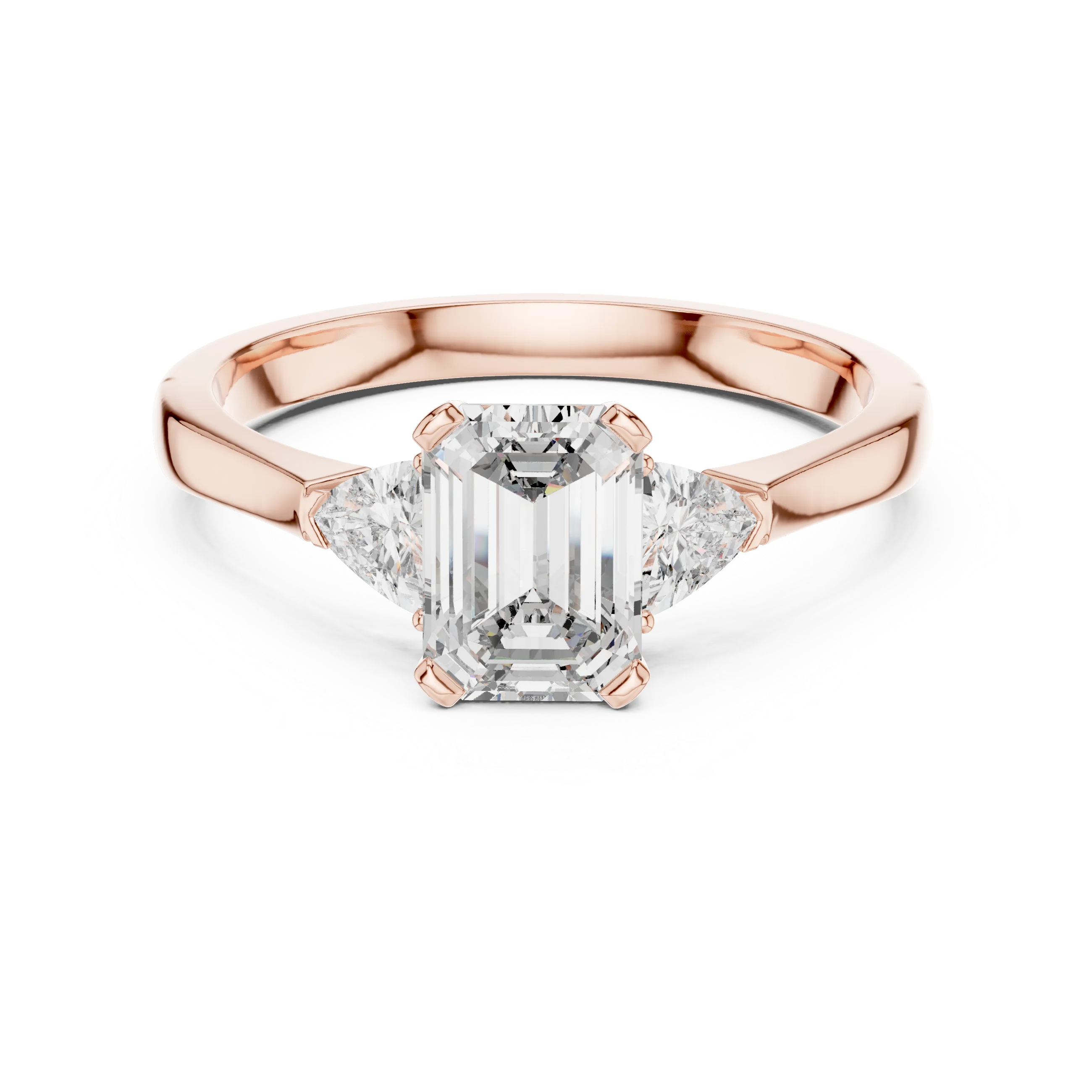 Trillion Emerald Diamond Engagement Ring
