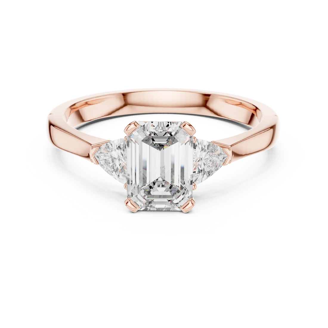 Trillion Emerald Diamond Engagement Ring