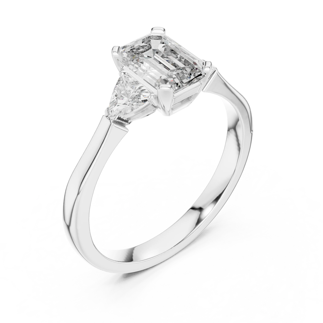 Trillion Emerald Diamond Engagement Ring