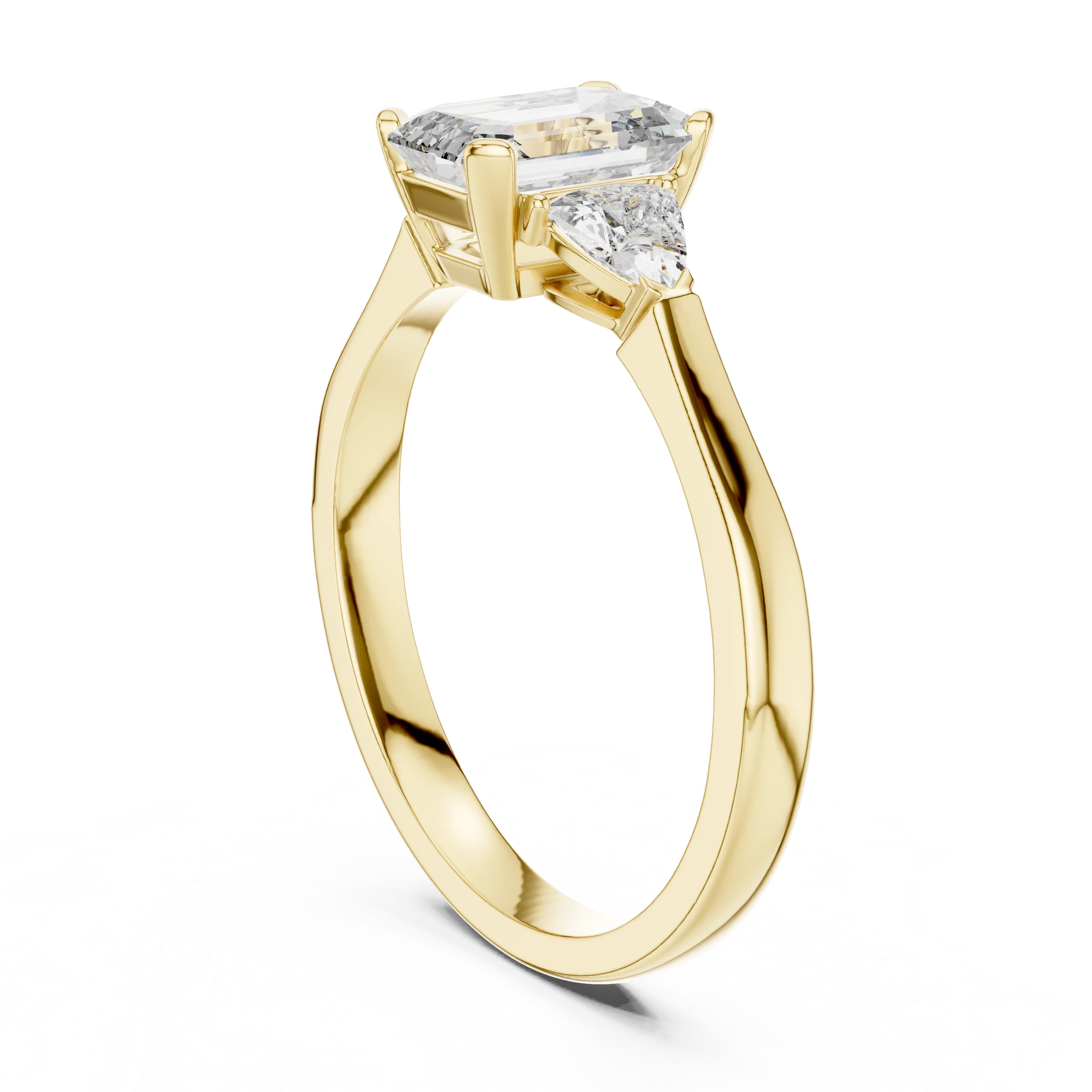 Trillion Emerald Diamond Engagement Ring