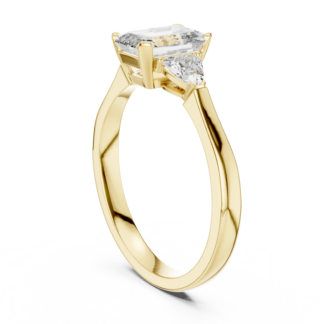Trillion Emerald Diamond Engagement Ring