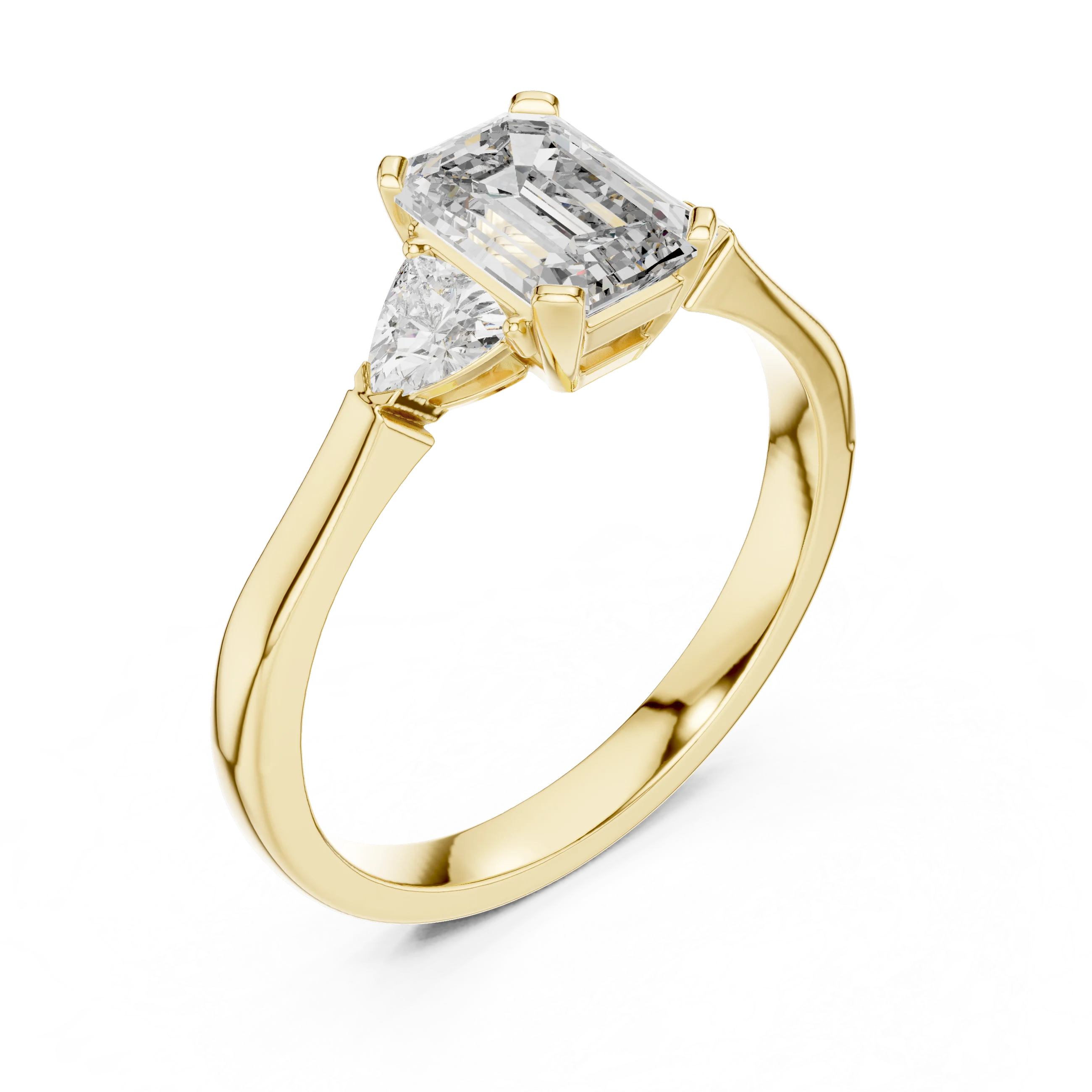 Trillion Emerald Diamond Engagement Ring