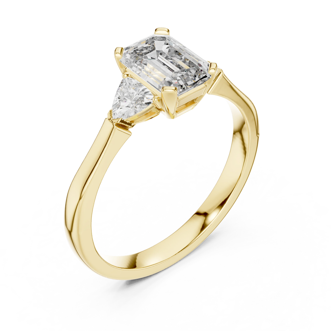Trillion Emerald Diamond Engagement Ring