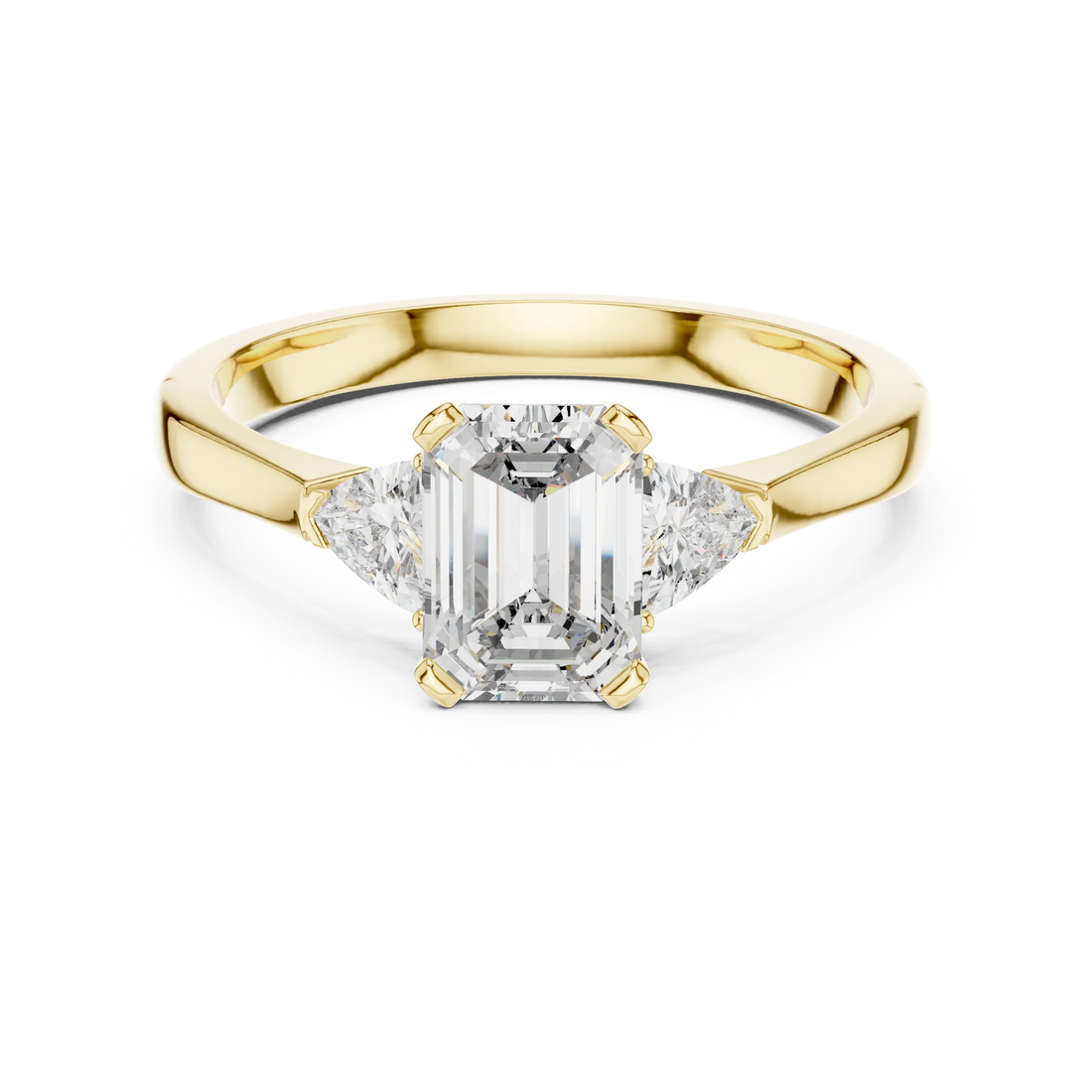 Trillion Emerald Diamond Engagement Ring