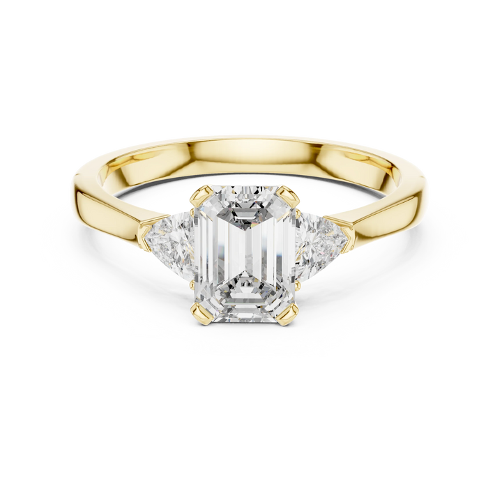 Trillion Emerald Diamond Engagement Ring