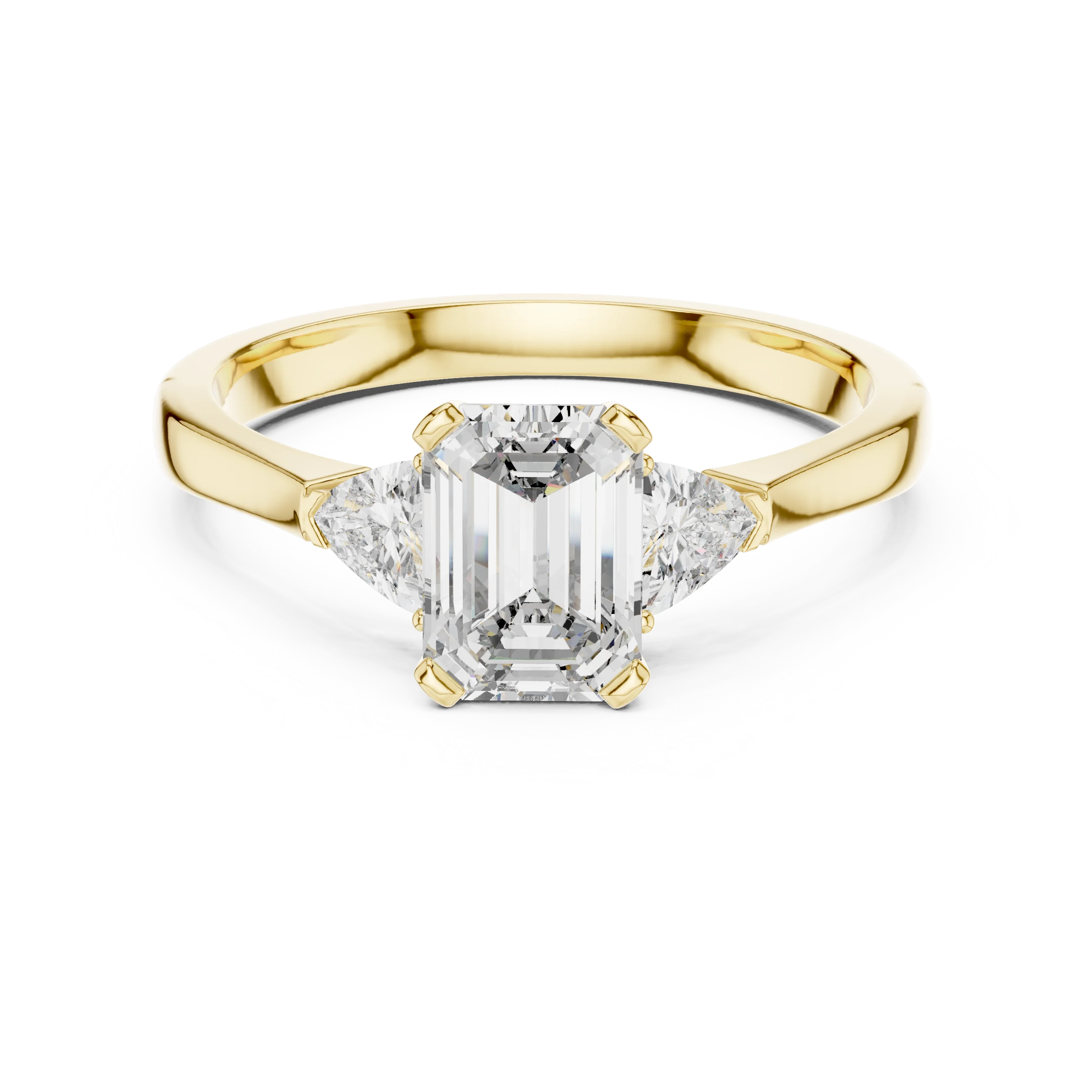 Trillion Emerald Diamond Engagement Ring