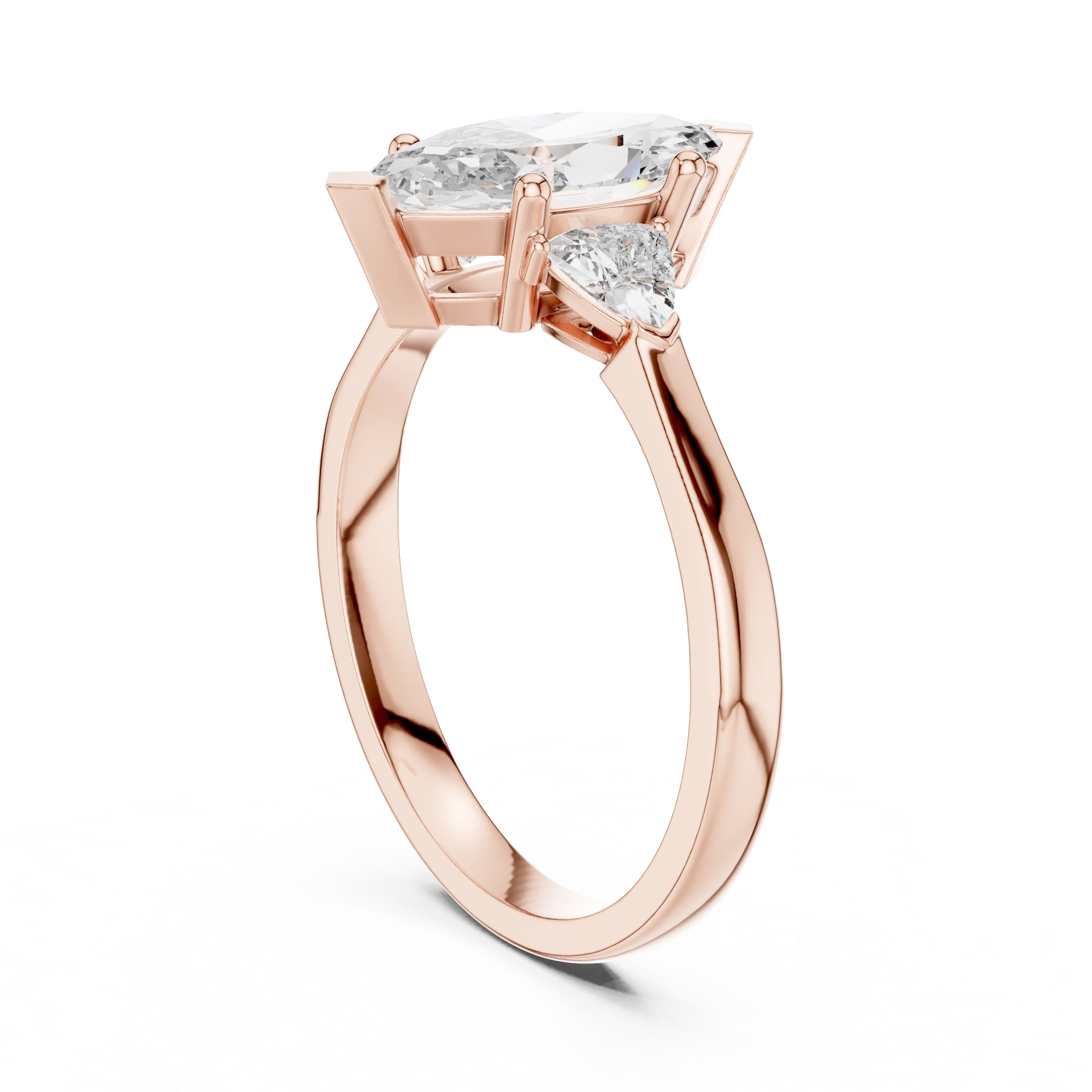 Three Stone Marquise Diamond Engagement Ring