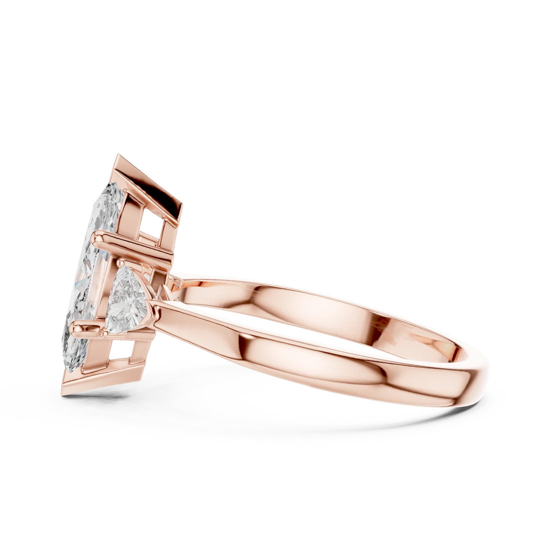 Three Stone Marquise Diamond Engagement Ring