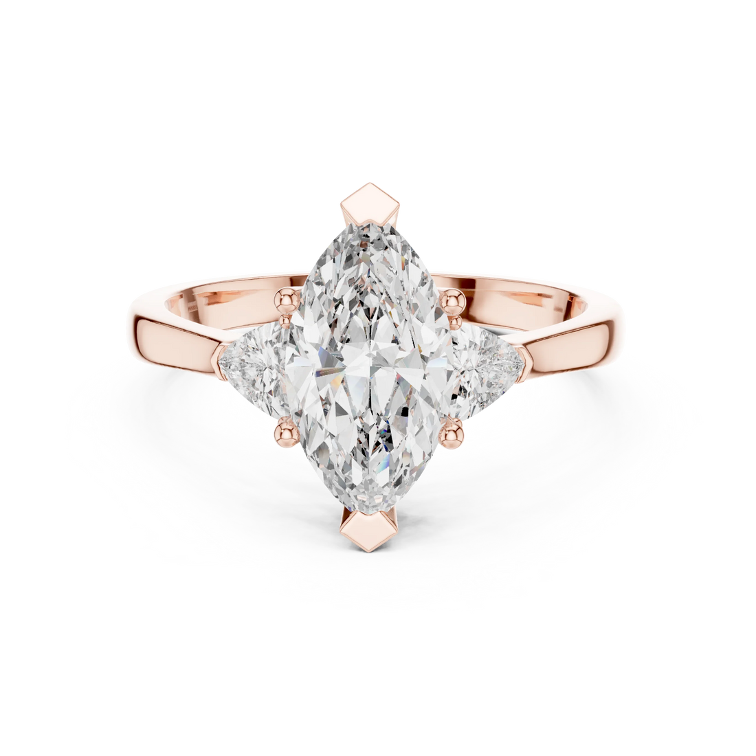 Three Stone Marquise Diamond Engagement Ring