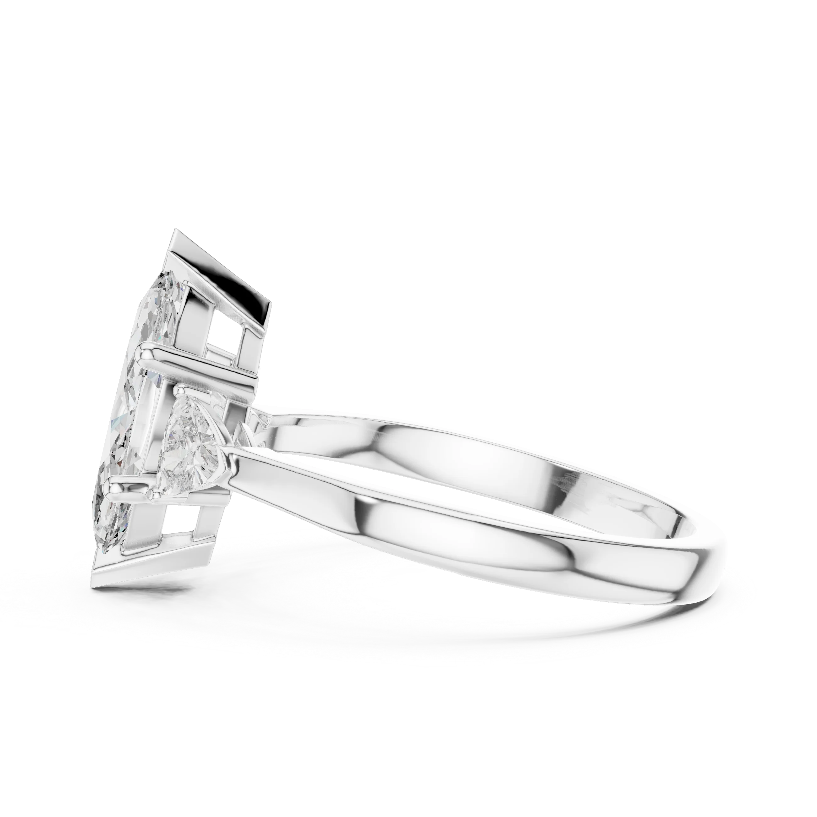 Three Stone Marquise Diamond Engagement Ring