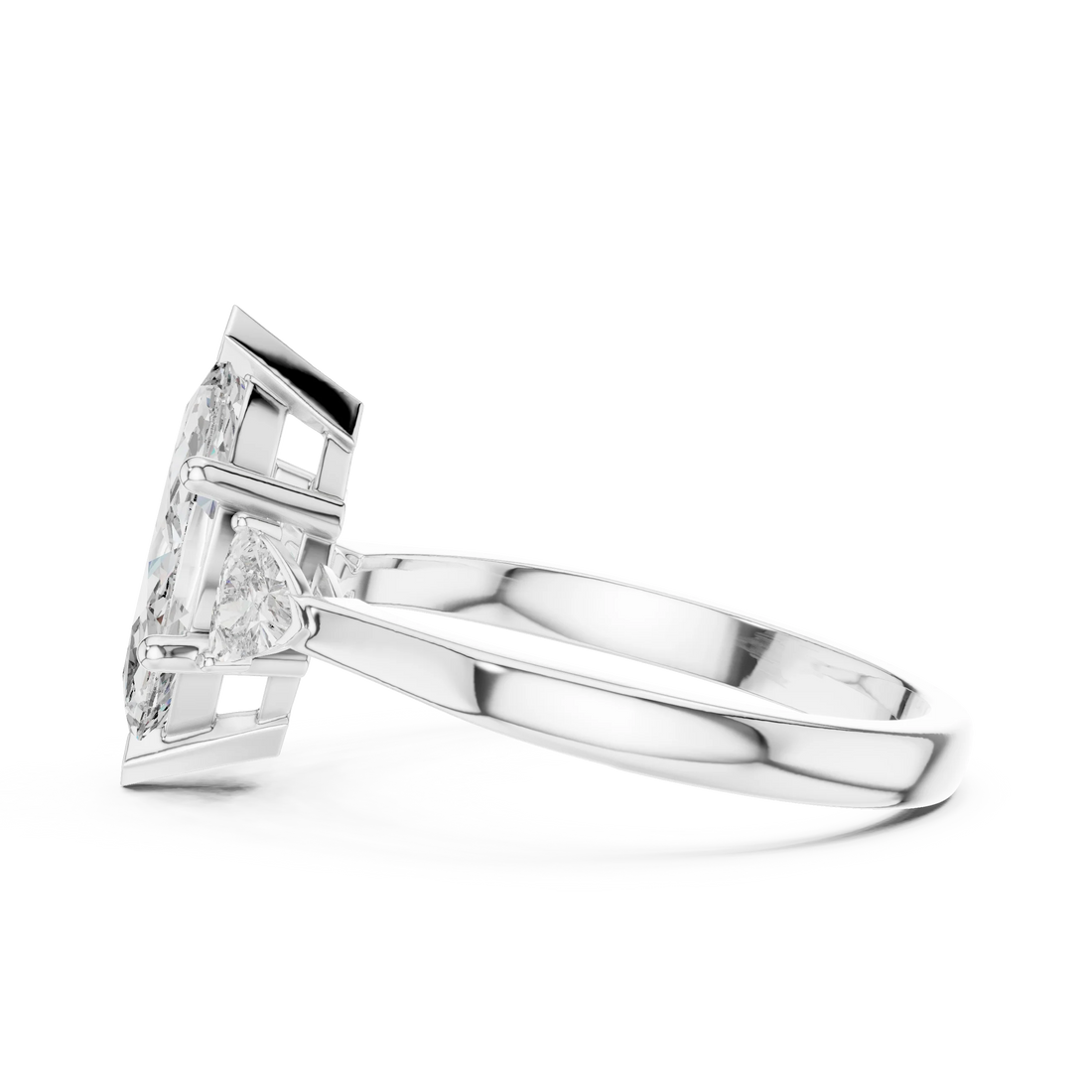 Three Stone Marquise Diamond Engagement Ring