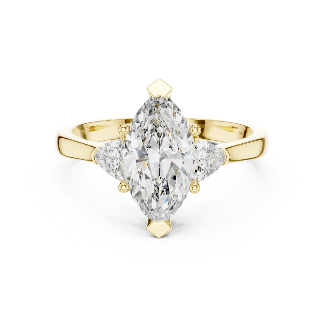 Three Stone Marquise Diamond Engagement Ring