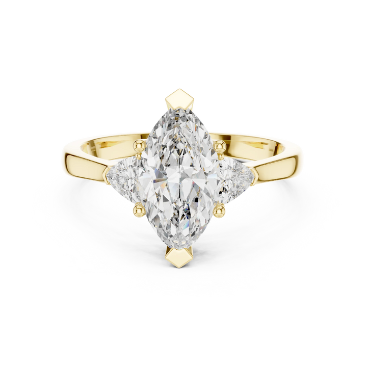 Three Stone Marquise Diamond Engagement Ring