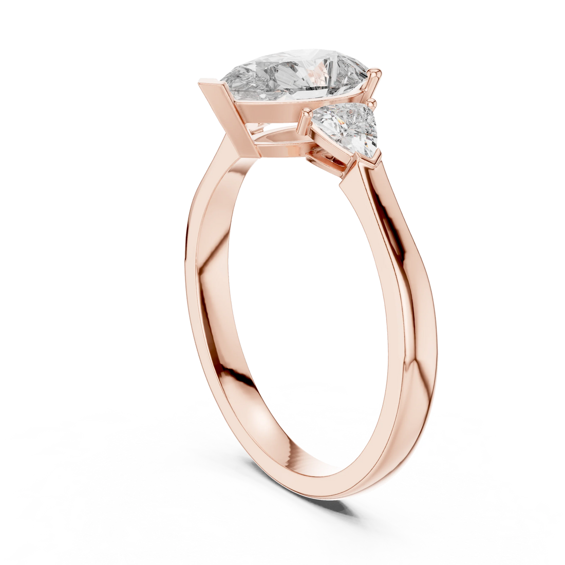 Pear Three Stone Diamond Engagement Ring