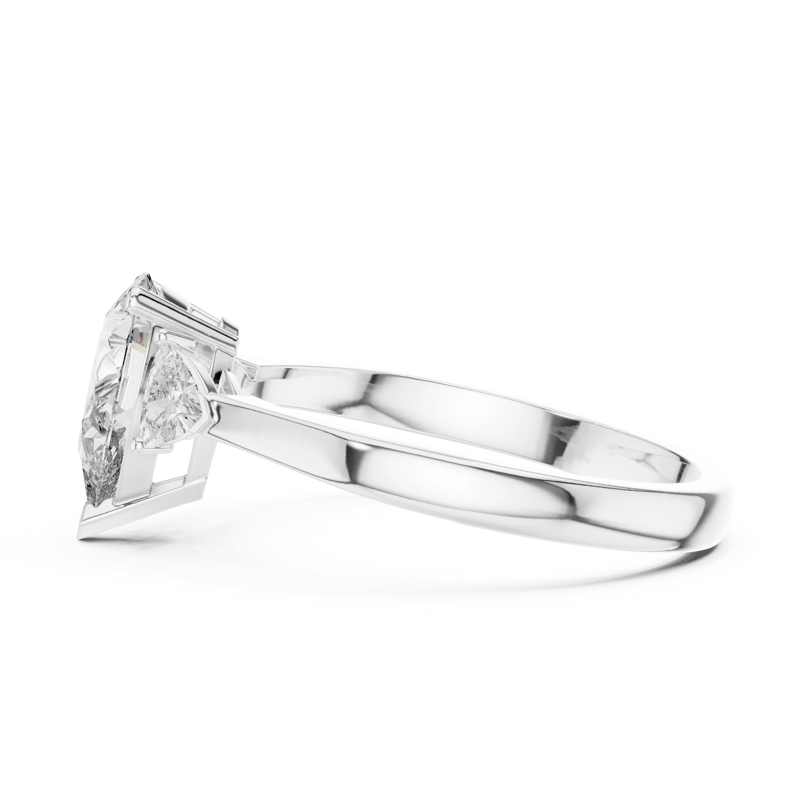 Pear Three Stone Diamond Engagement Ring
