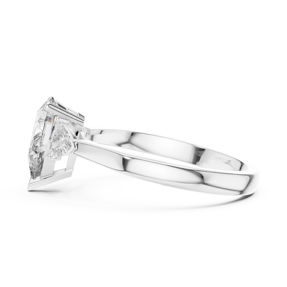 Pear Three Stone Diamond Engagement Ring