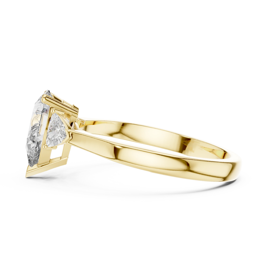 Pear Three Stone Diamond Engagement Ring