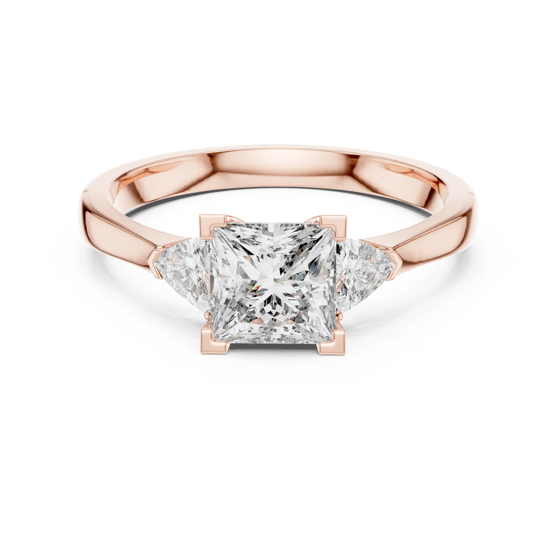 Princess Three Stone Diamond Engagement Ring