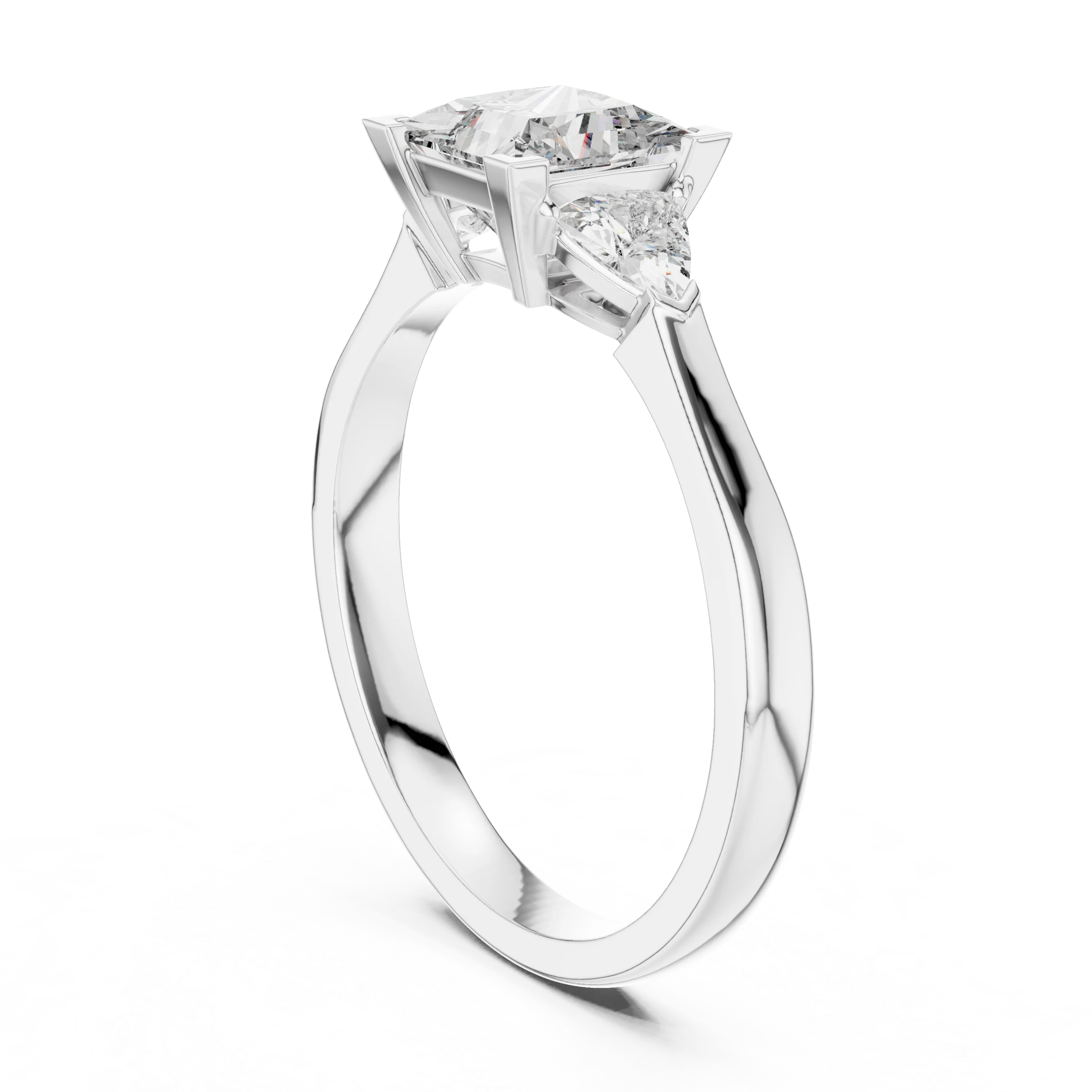 Princess Three Stone Diamond Engagement Ring