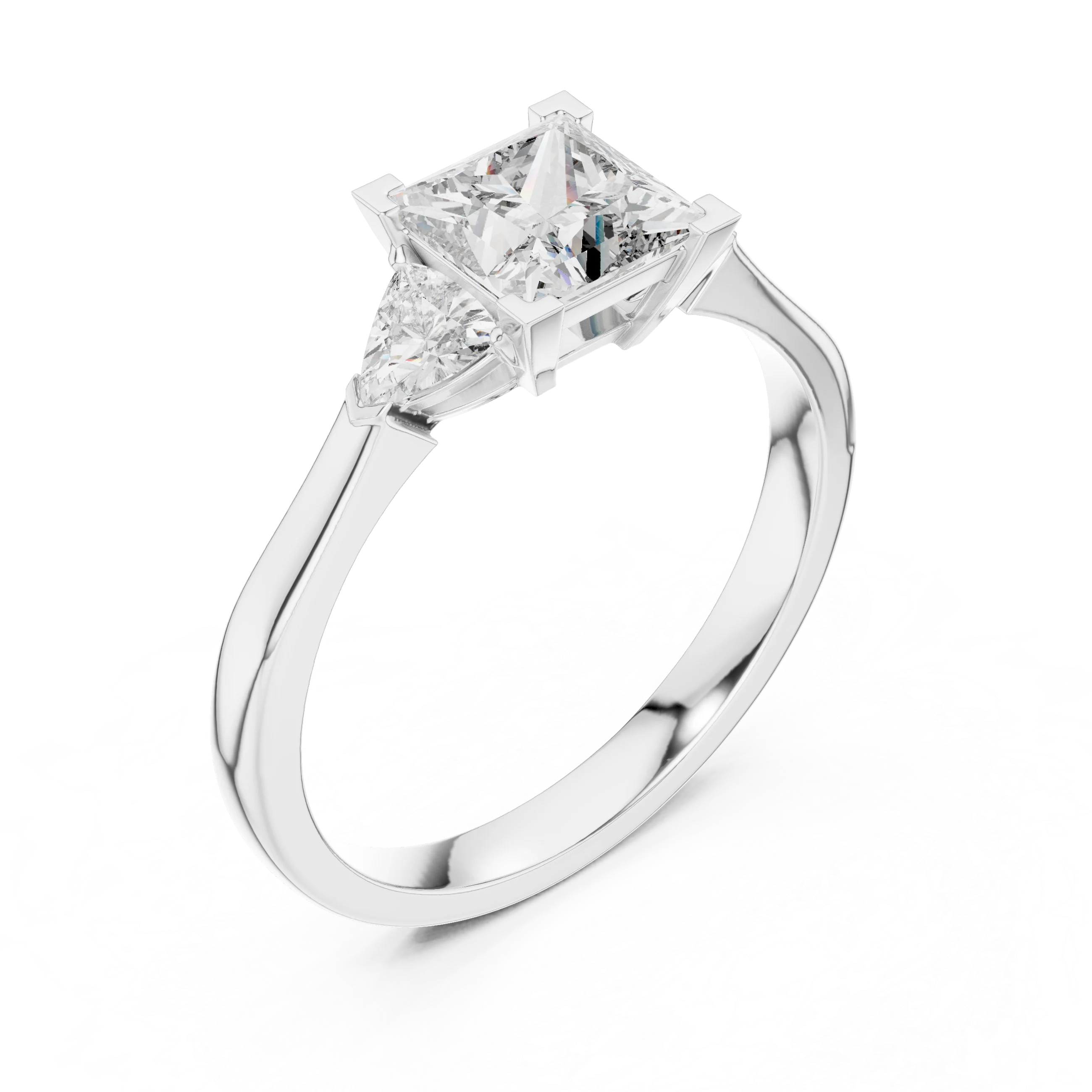 Princess Three Stone Diamond Engagement Ring