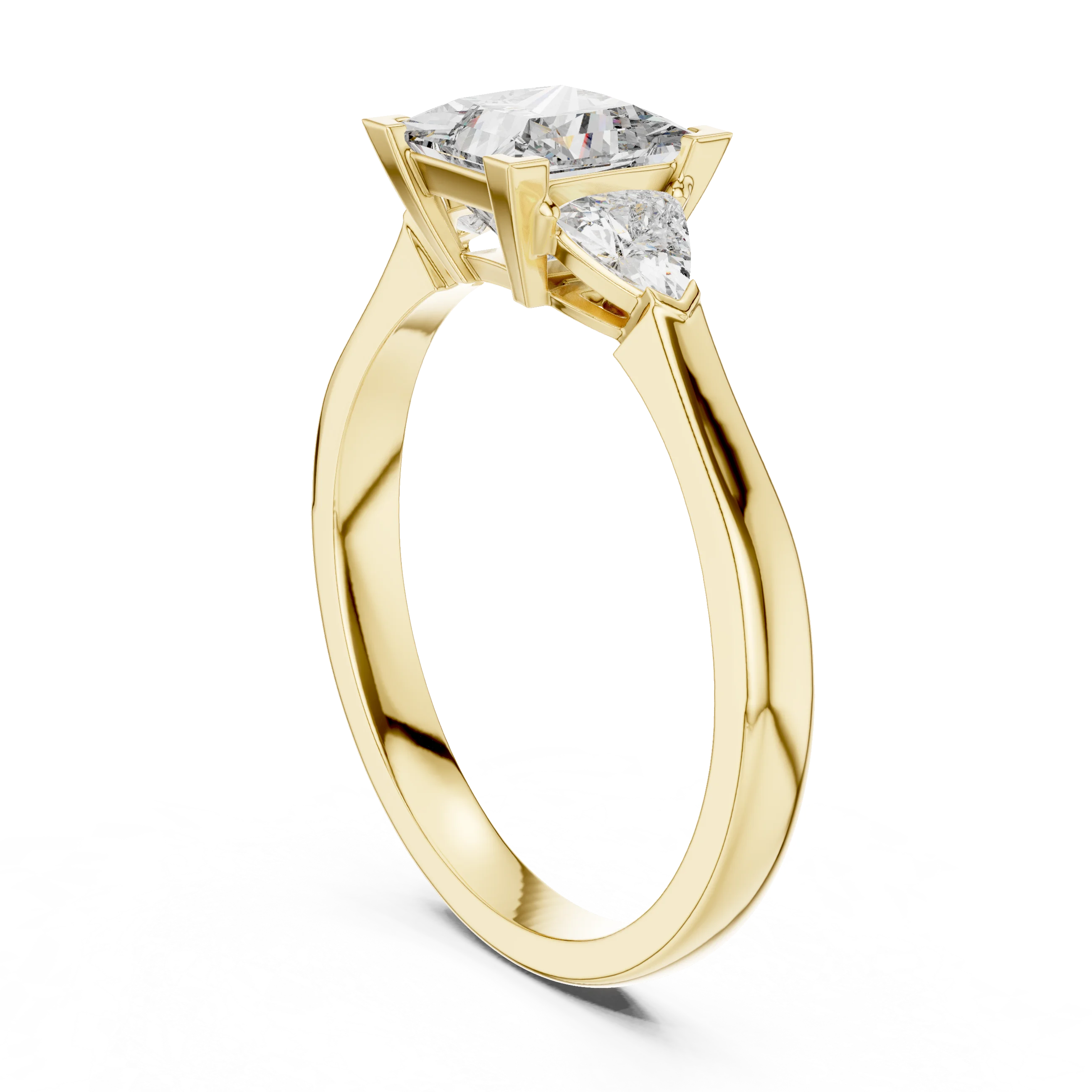 Princess Three Stone Diamond Engagement Ring