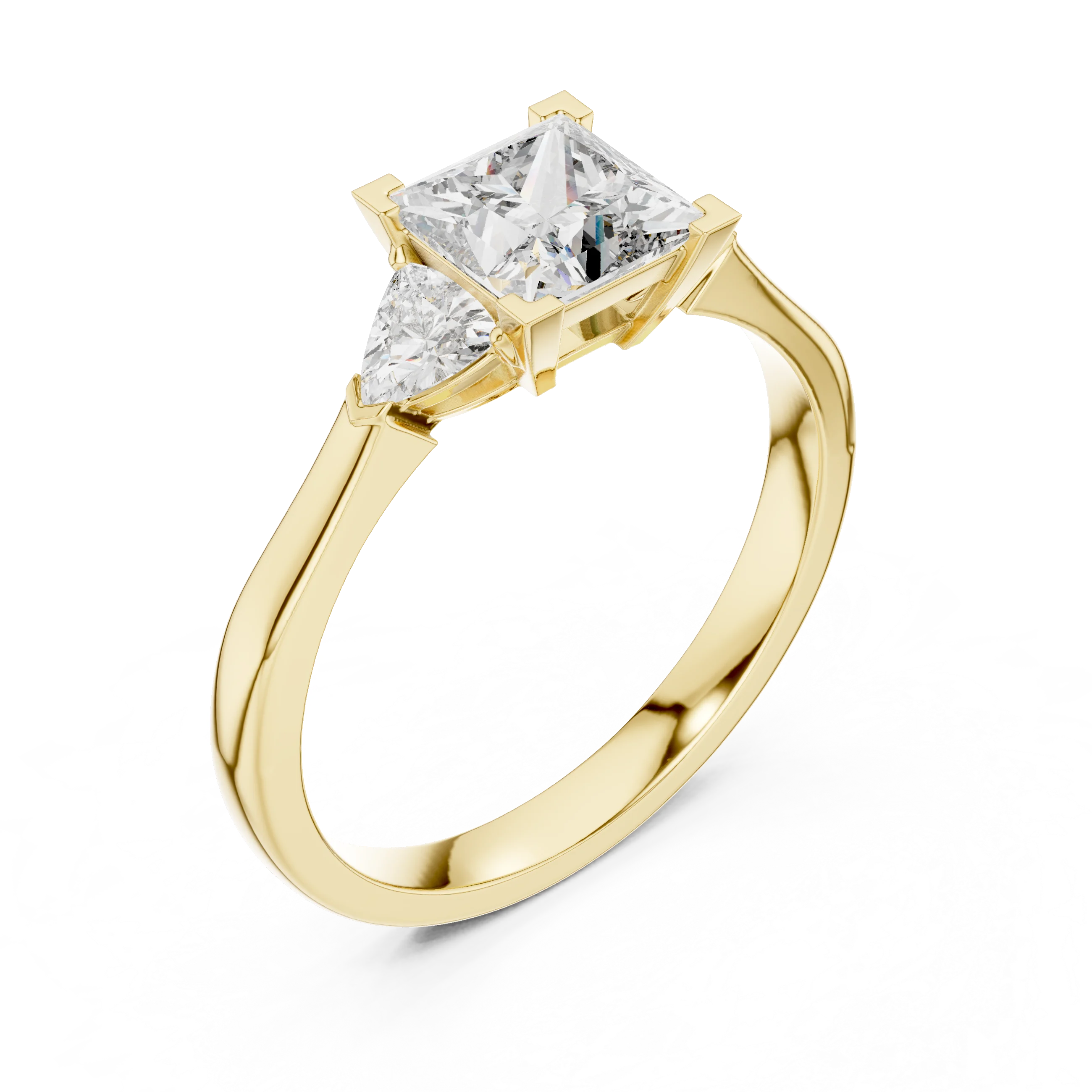 Princess Three Stone Diamond Engagement Ring