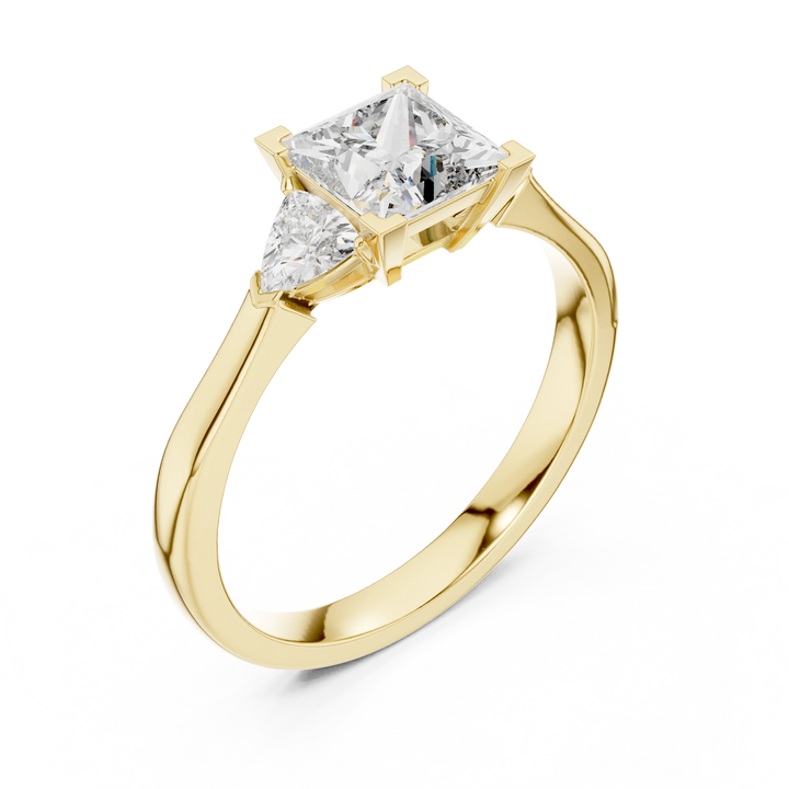 Princess Three Stone Diamond Engagement Ring