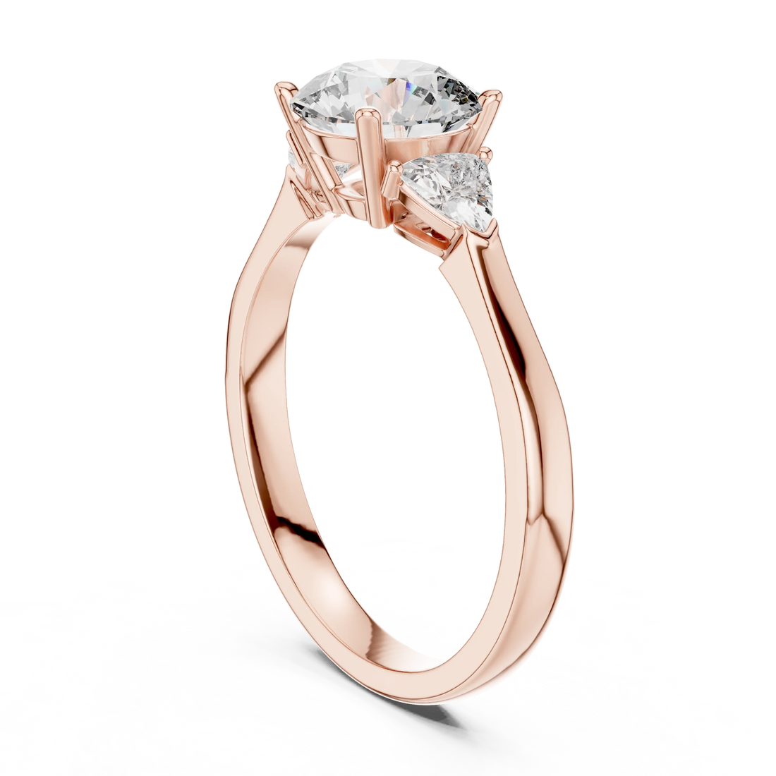 Round Three Stone Diamond Engagement Ring