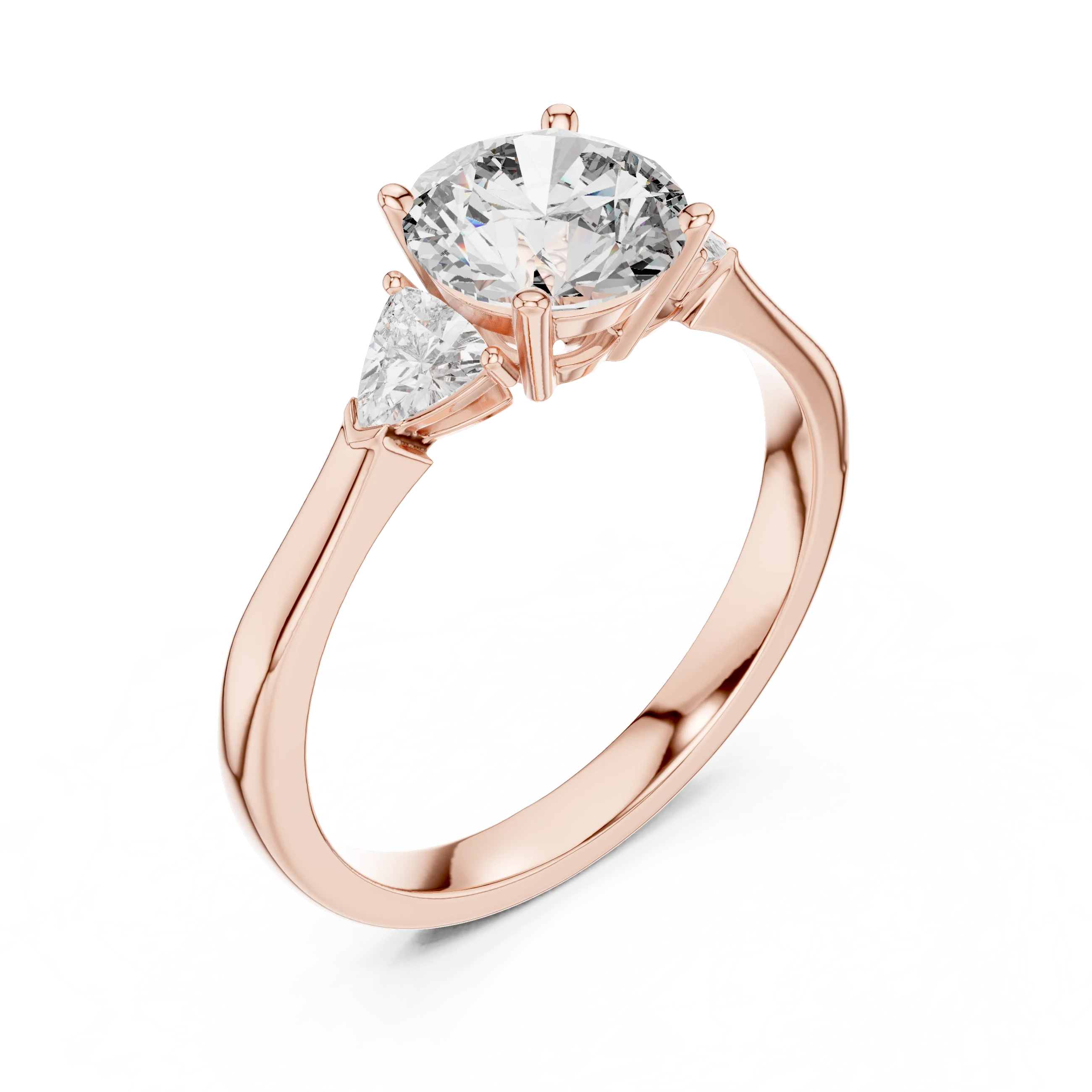 Round Three Stone Diamond Engagement Ring